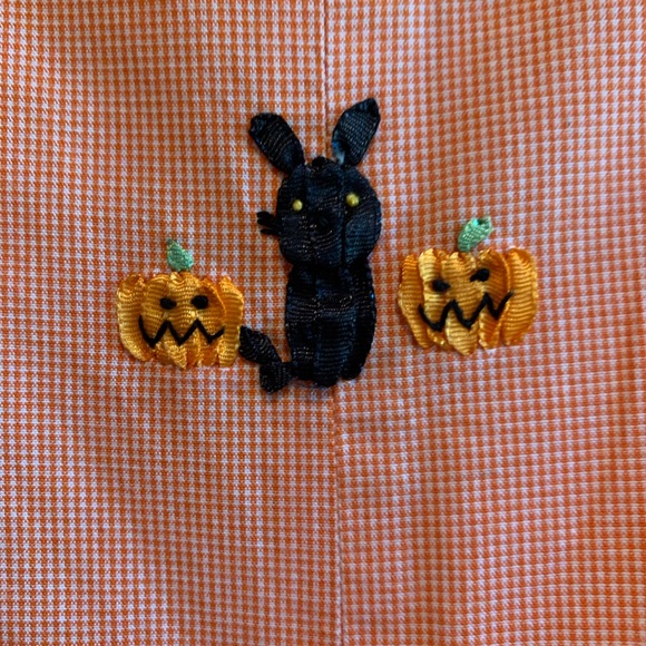 Strasburg Halloween overalls orange check cat - Picture 3 of 6